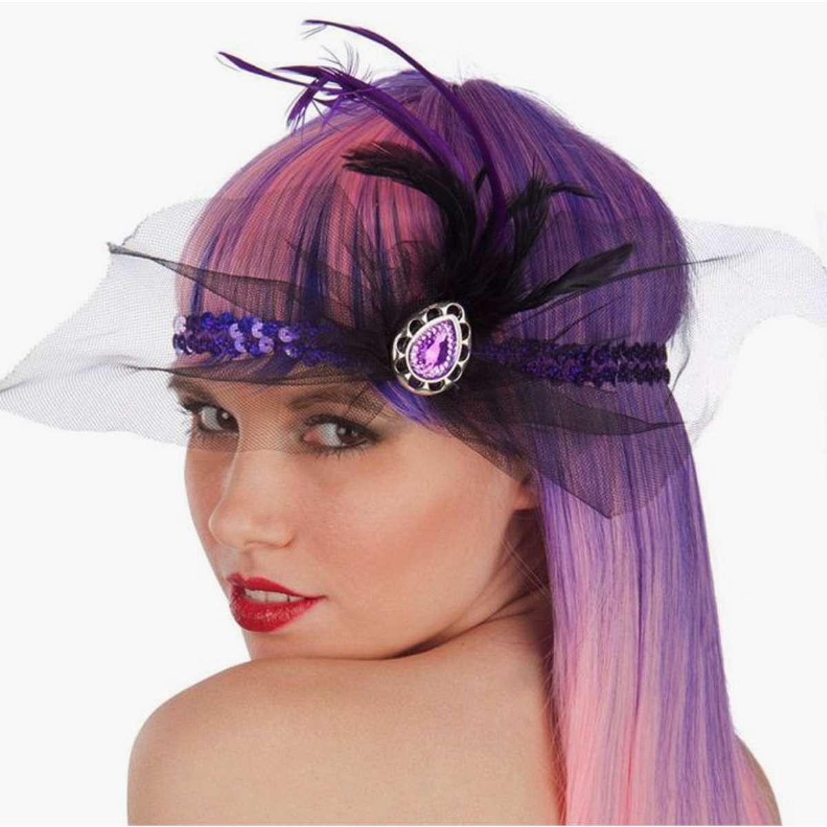 Fascia capelli charleston viola tulle