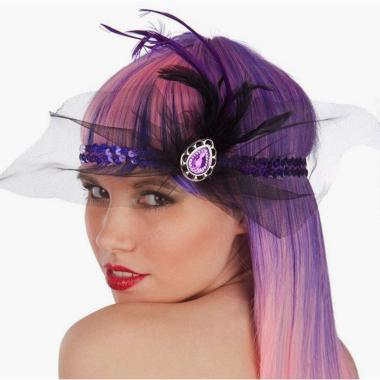 Fascia capelli charleston viola tulle