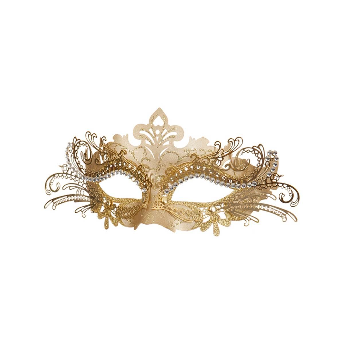 Maschera viso metallo veneziana oro