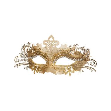 Maschera viso metallo veneziana oro