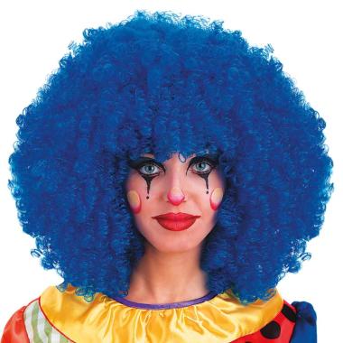 Parrucca clown ricciolona blu gr