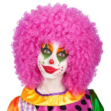 Parrucca clown fuxia gr