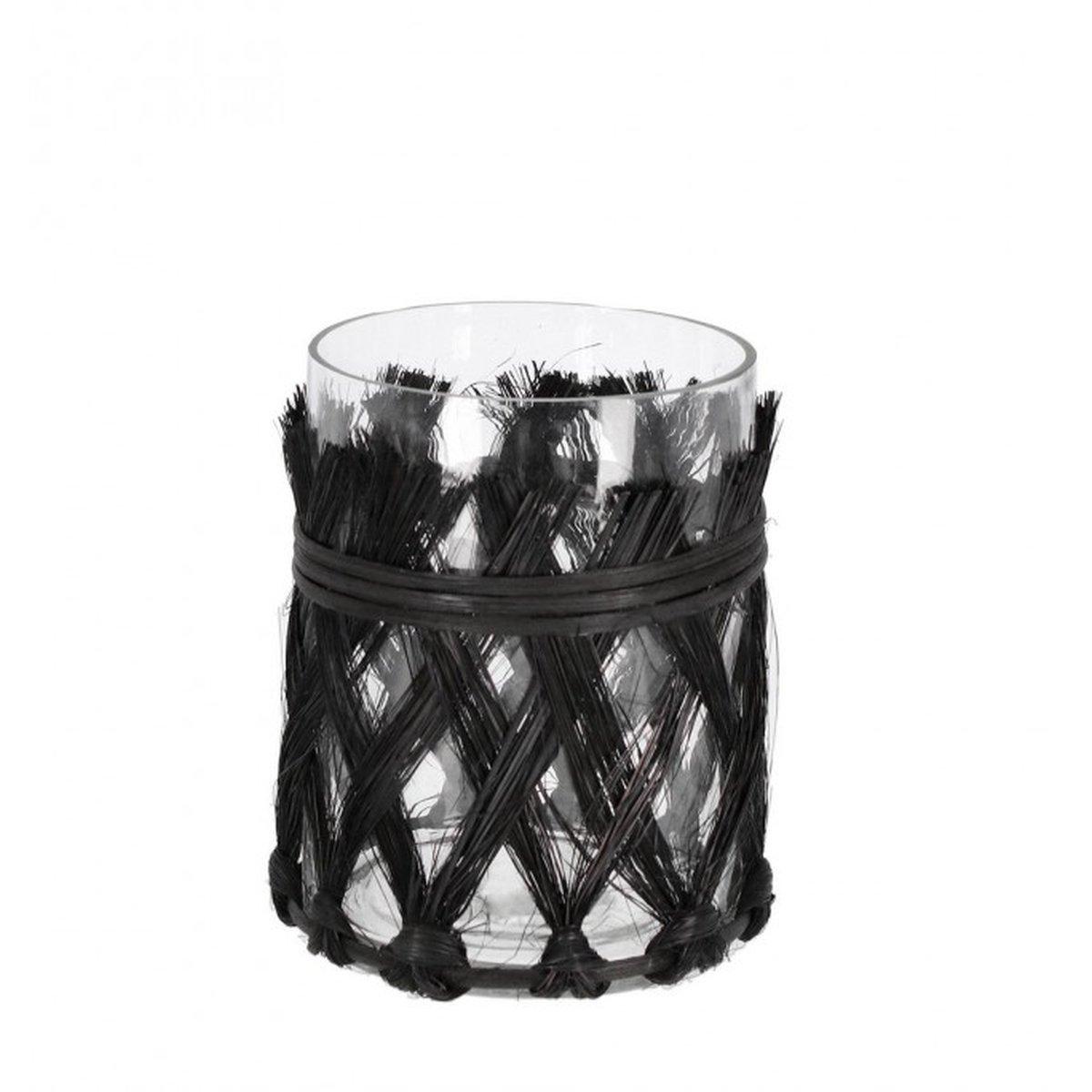 Vaso vetro zhob nero 14 cm