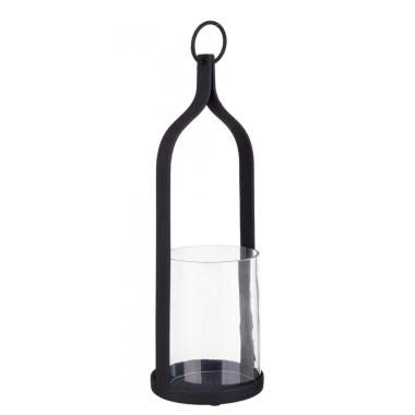 Portacandela 1 metallo ridhi nero modello p 30 cm