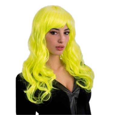 Parrucca giallo fluo mossa frangia