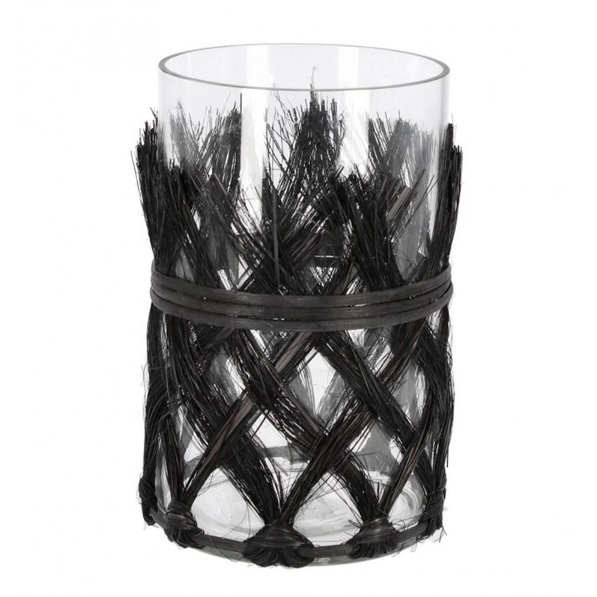 Vaso zhob cil vetro nero 19 cm