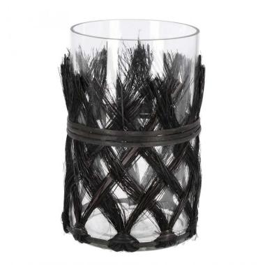 Vaso zhob cil vetro nero 19 cm