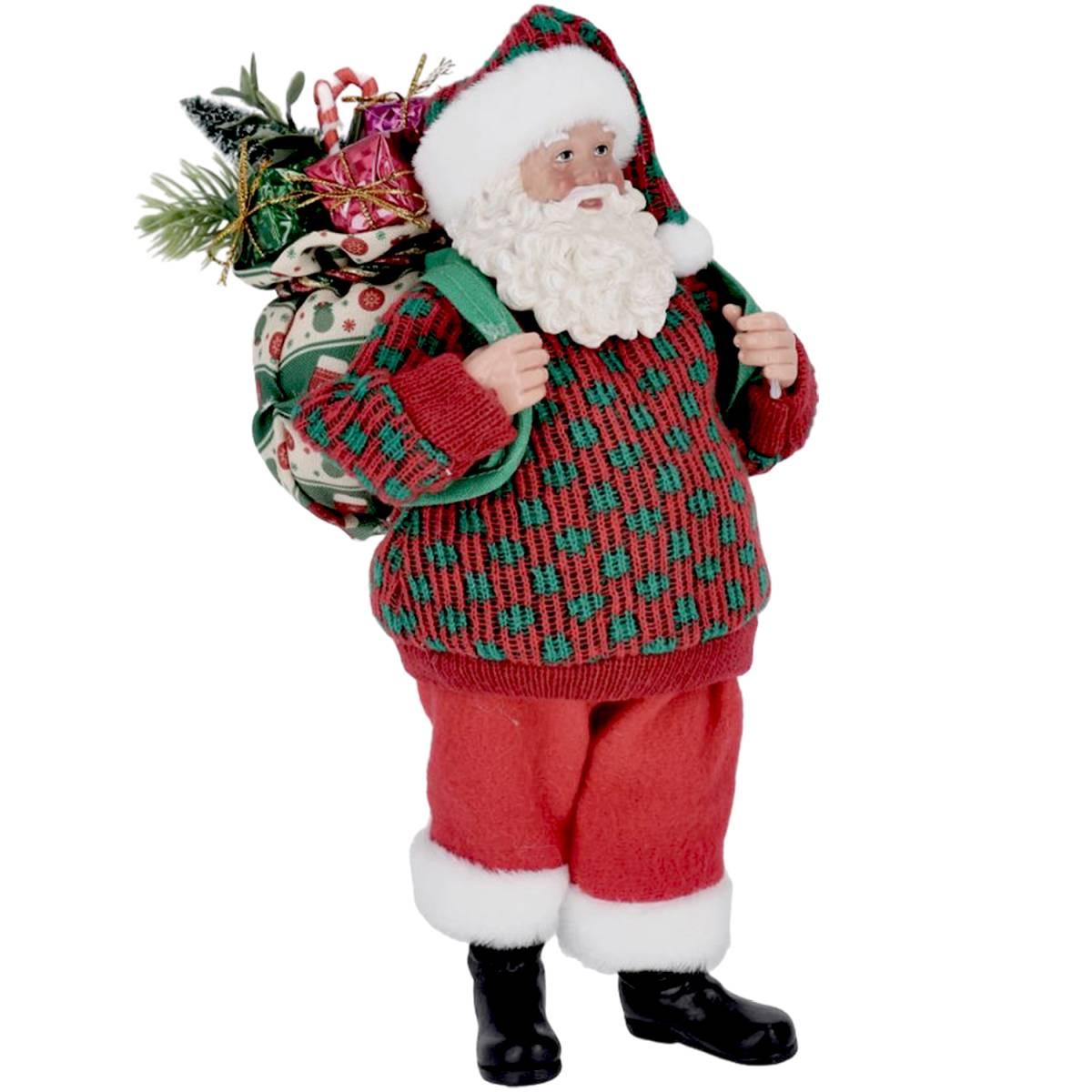 Babbo natale edward abito rosso zaino 28 cm