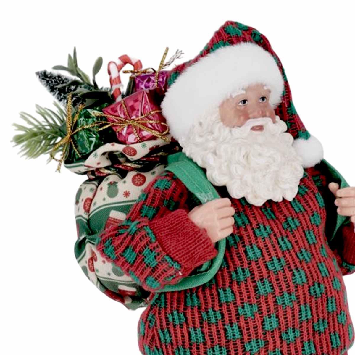 Babbo natale edward abito rosso zaino 28 cm