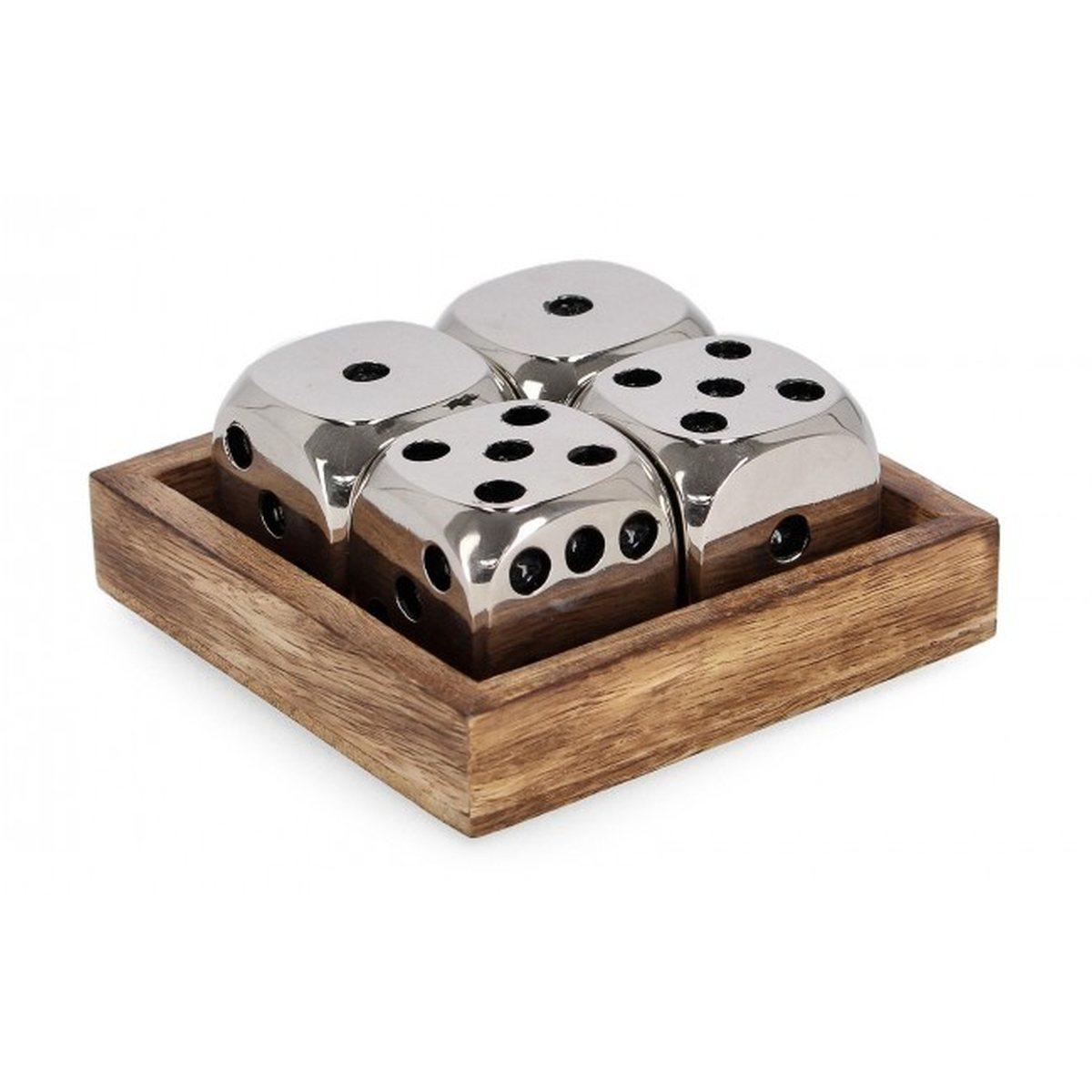 Decorazione dadi fortune argento 10,5 x 10,5 cm