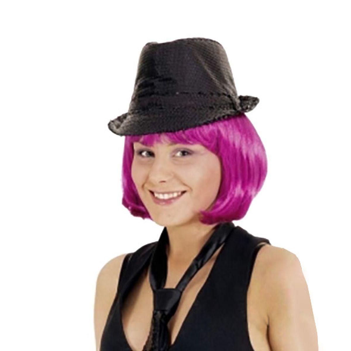 Cappello borsalino nero paillettes