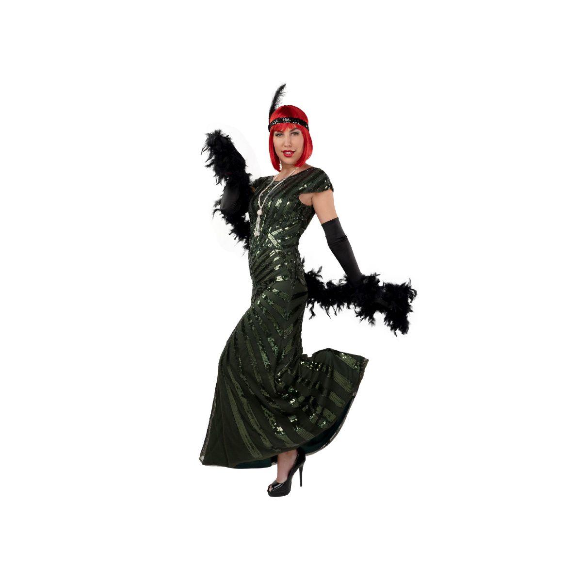 Costume charleston anni 20 paillettes lungo verde