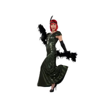 Costume charleston anni 20 paillettes lungo verde