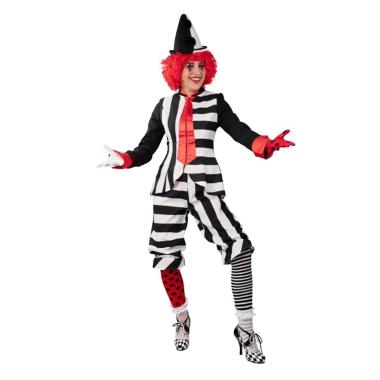 Costume clown bianco nero