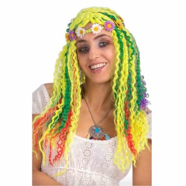 Parrucca hippie colorata fascia