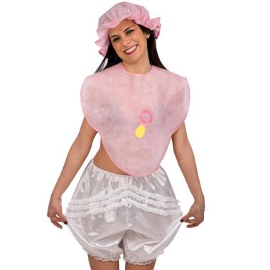 Bebe bavaglino cuffia rosa