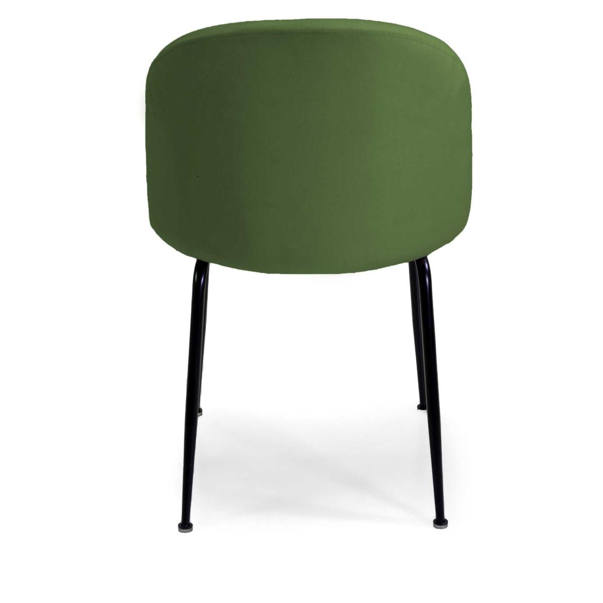 Sedia velluto sammi verde struttura metallo nero 50 x 77,5 x 57 cm