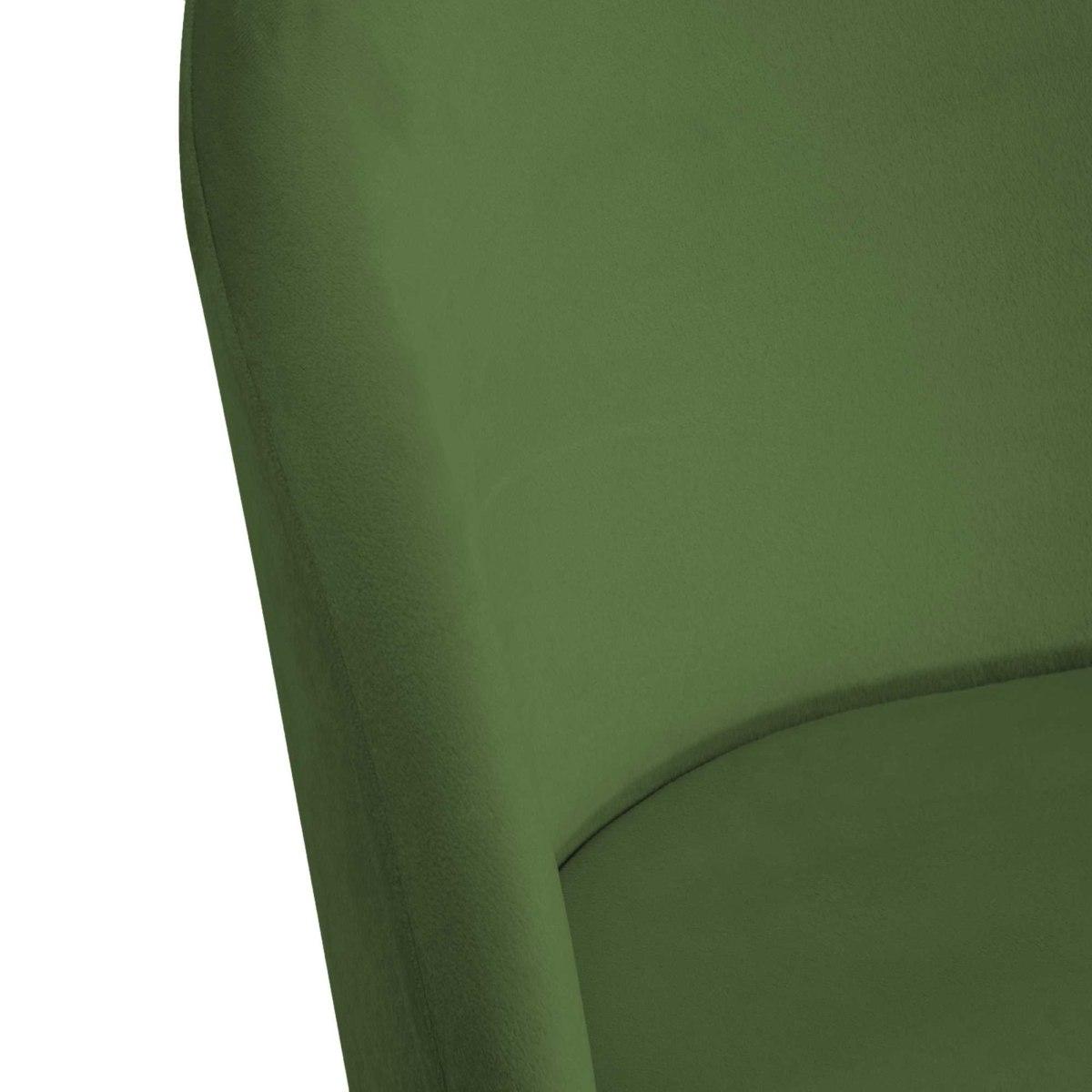 Sedia velluto sammi verde struttura metallo nero 50 x 77,5 x 57 cm