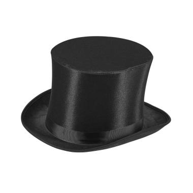 Cappello cilindro nero raso