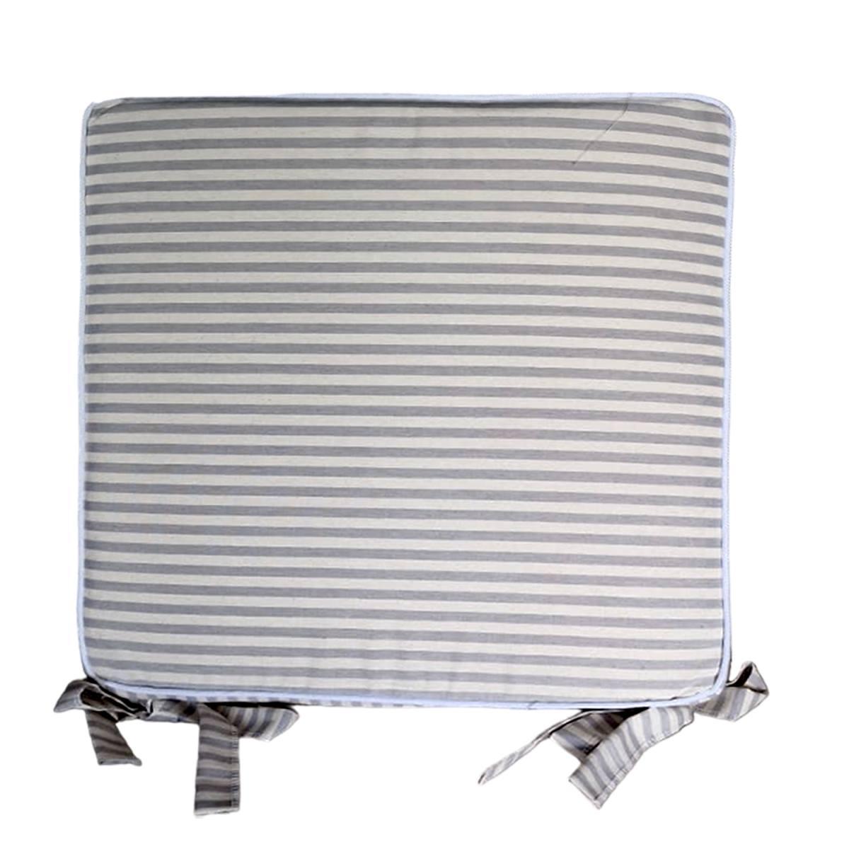 Cuscino sedia fianchetto teflon rayur righe azzurre 40 x 39 cm