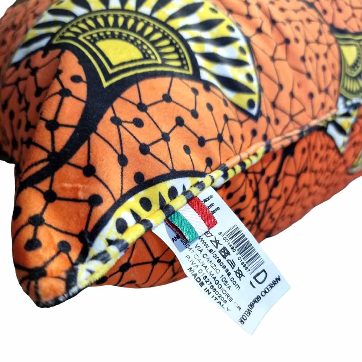 Cuscino arredo velour arancio 55 x 55 x 23 cm