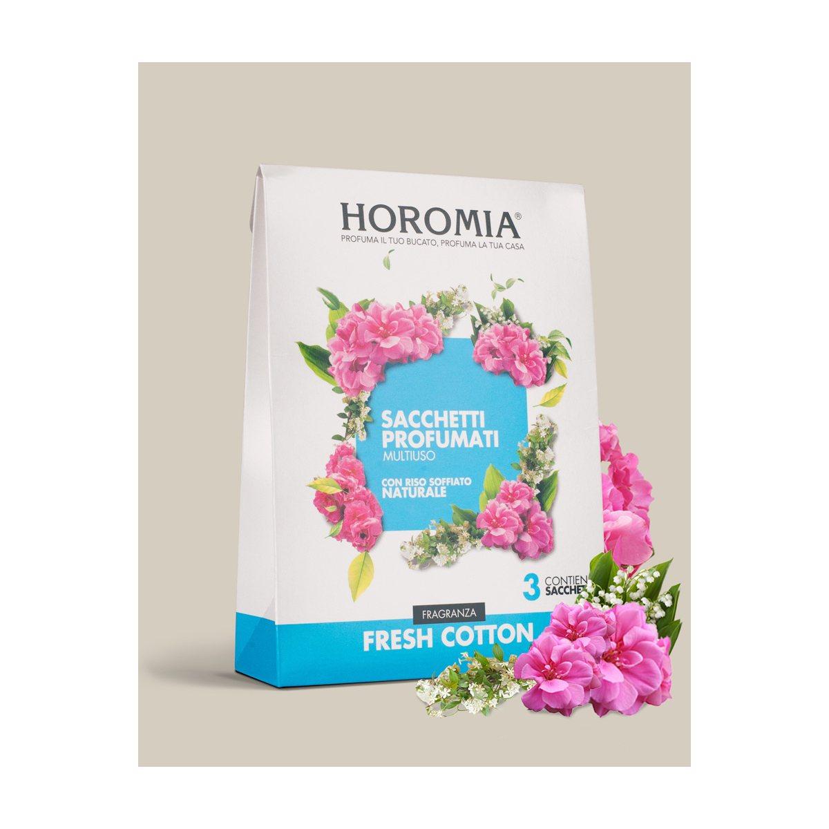 Sacchetti profumati horomia fresh cotton multiuso Set 3 pz