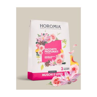 Sacchetti profumati horomia muschi loto multiuso Set 3 pz