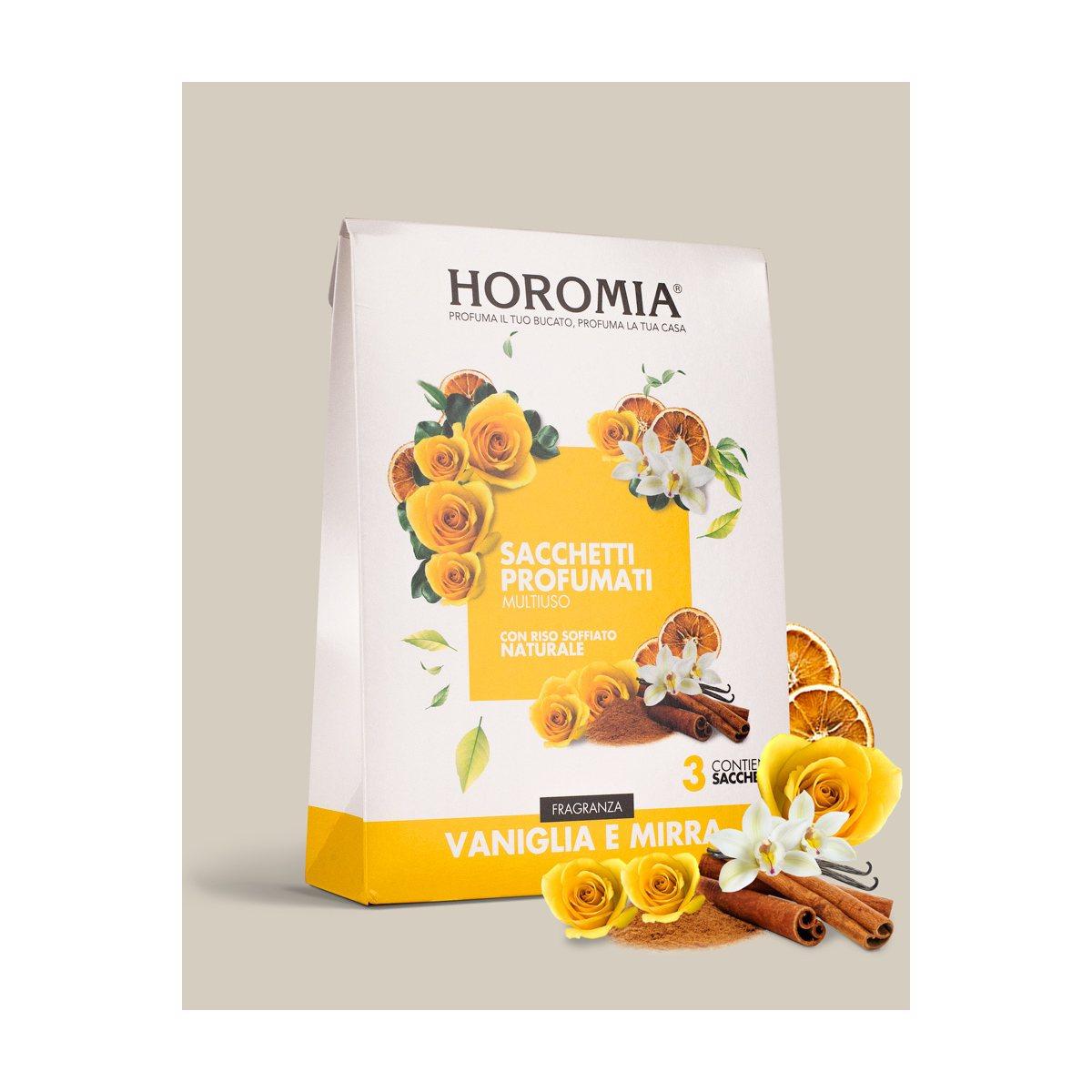 Sacchetti profumati horomia vaniglia mirra multiuso Set 3 pz