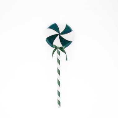 Decorazione natalizia lecca verde 10 cm