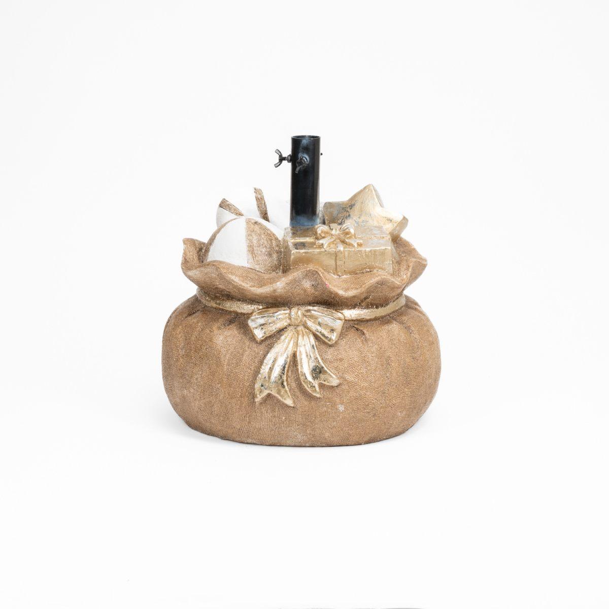 Base albero natale sacco doni oro 39 x 35 x 42 cm