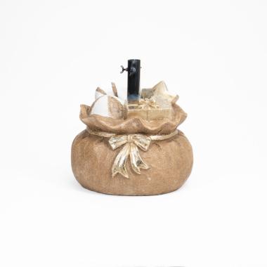 Base albero natale sacco doni oro 39 x 35 x 42 cm