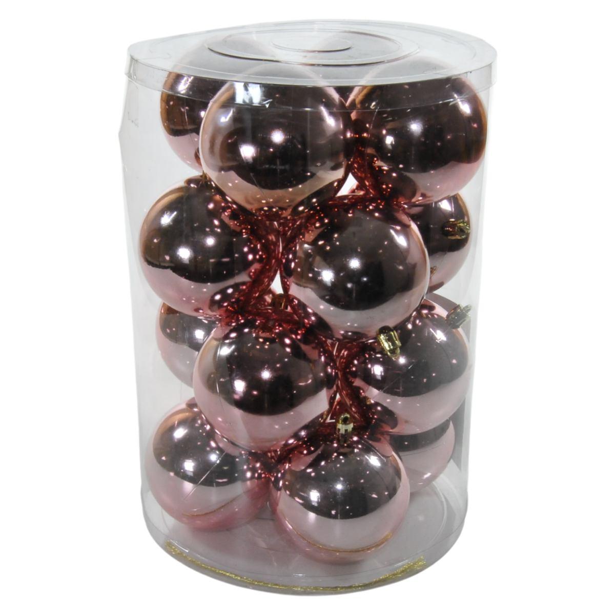 Pallina natalizia rosa metallizzato Set 16 pz