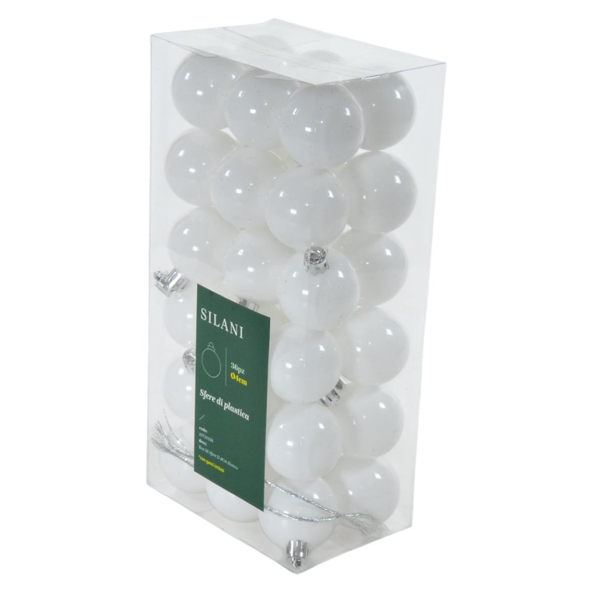 Pallina natalizia bianco Set 36 pz