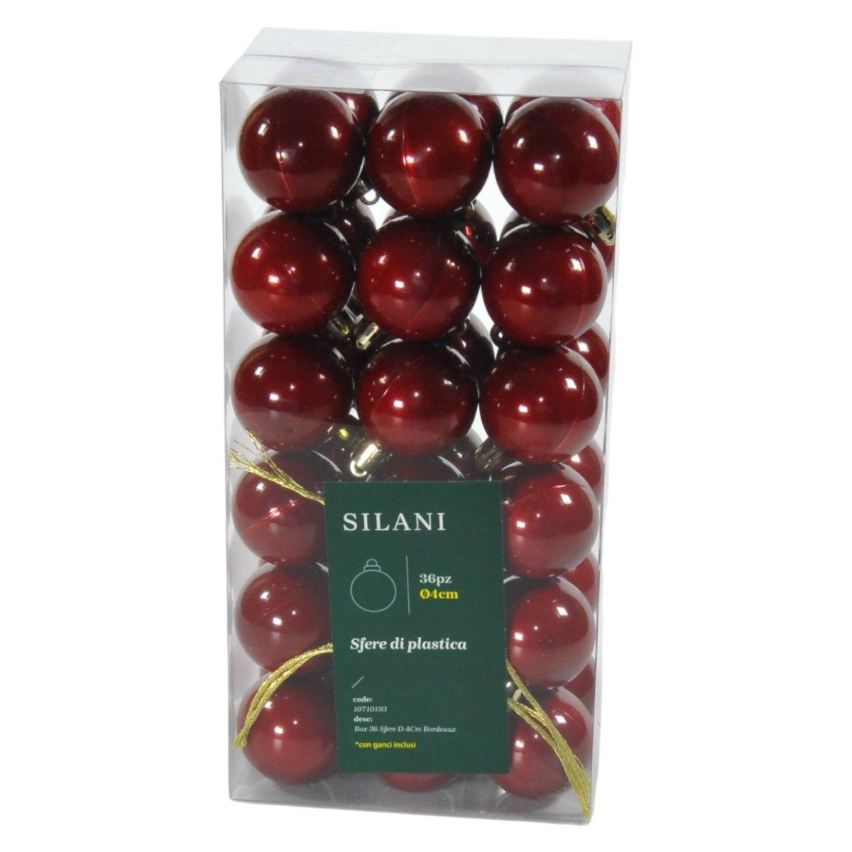 Pallina natalizia bordeaux Set 36 pz