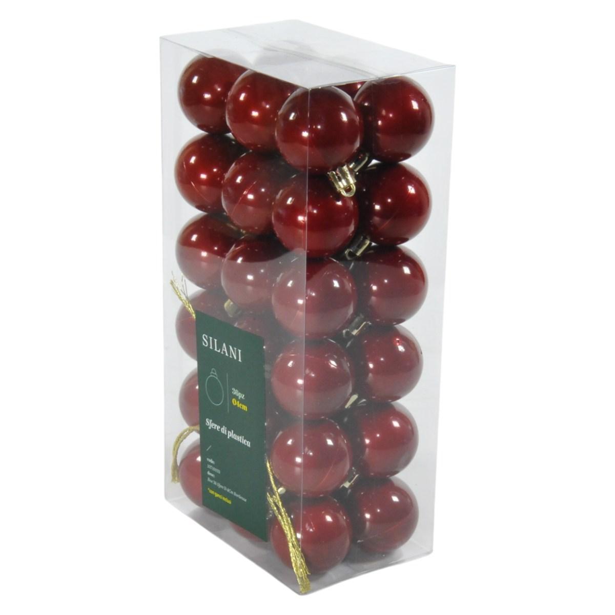 Pallina natalizia bordeaux Set 36 pz