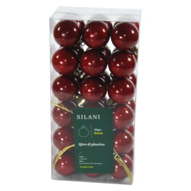 Pallina natalizia bordeaux Set 36 pz