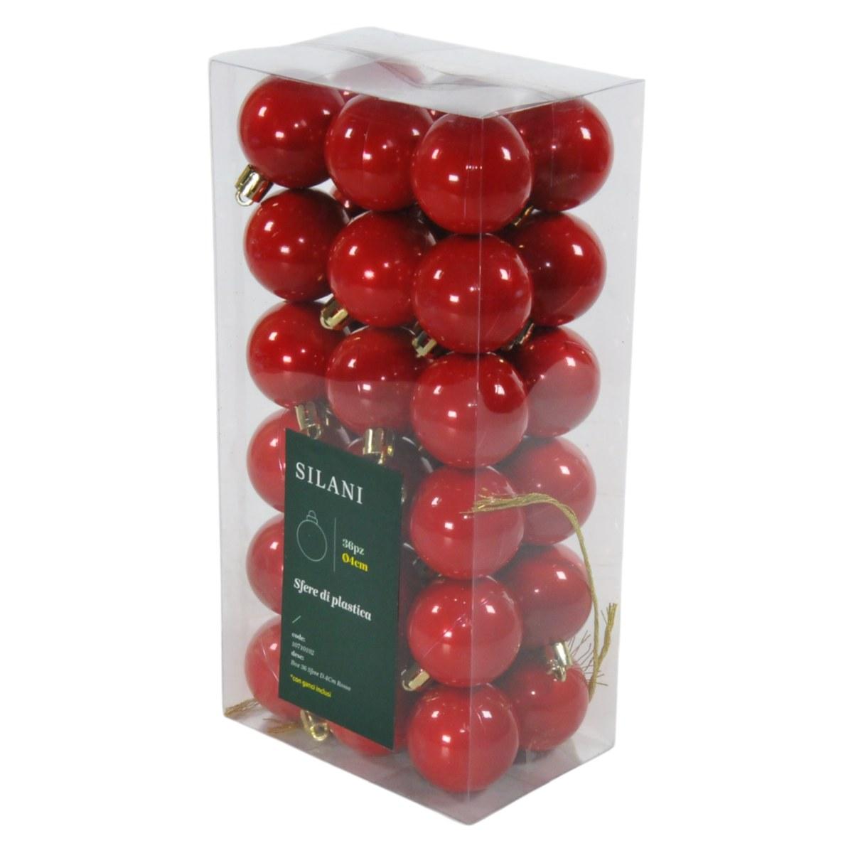 Pallina natalizia rosso Set 36 pz