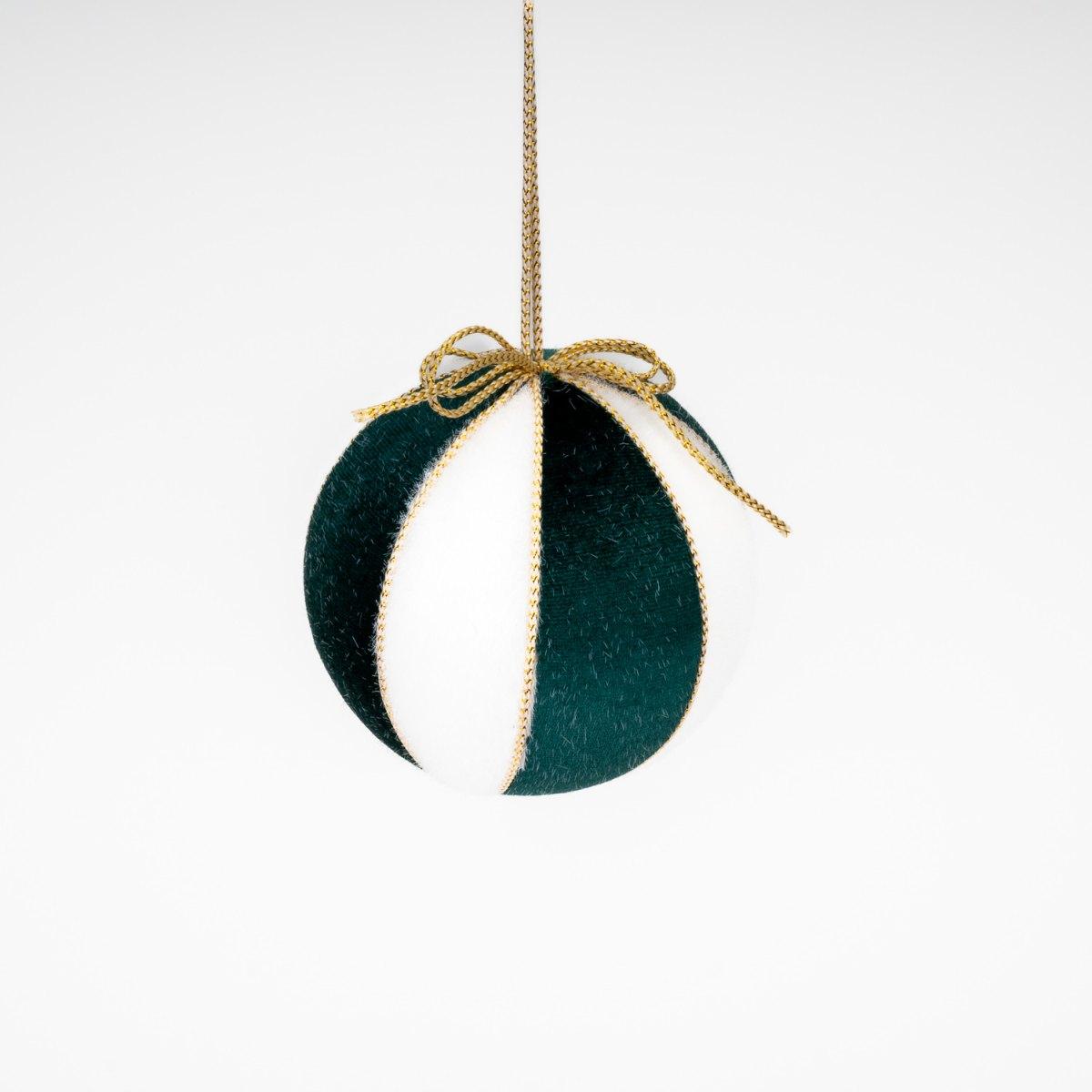 Pallina natalizia verde spicchi modello a Set 4 pz