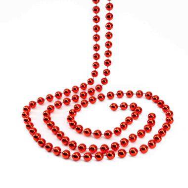 Catena natalizia filo perle rosso 2,7 mt ø 20 cm