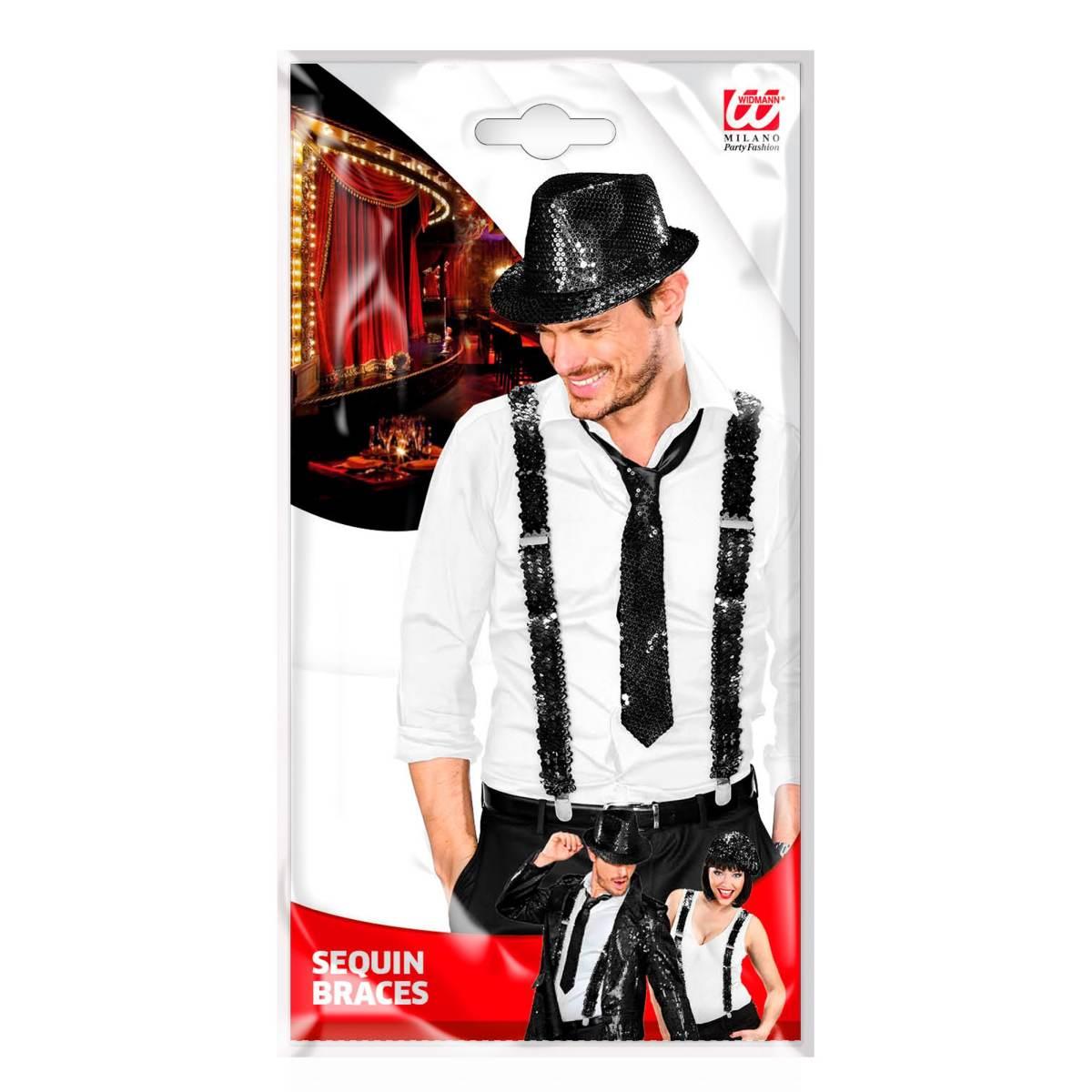 Bretelle paillettes nere