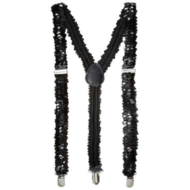 Bretelle paillettes nere