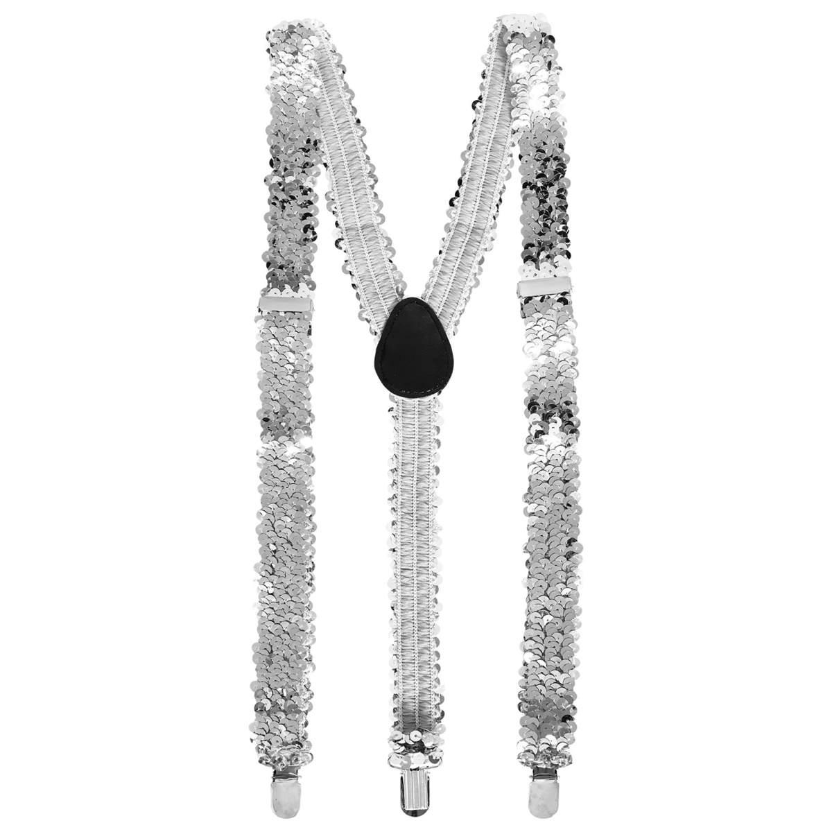 Bretelle paillettes argento