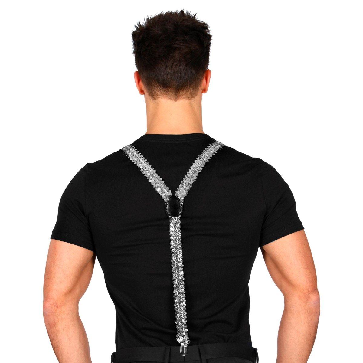 Bretelle paillettes argento