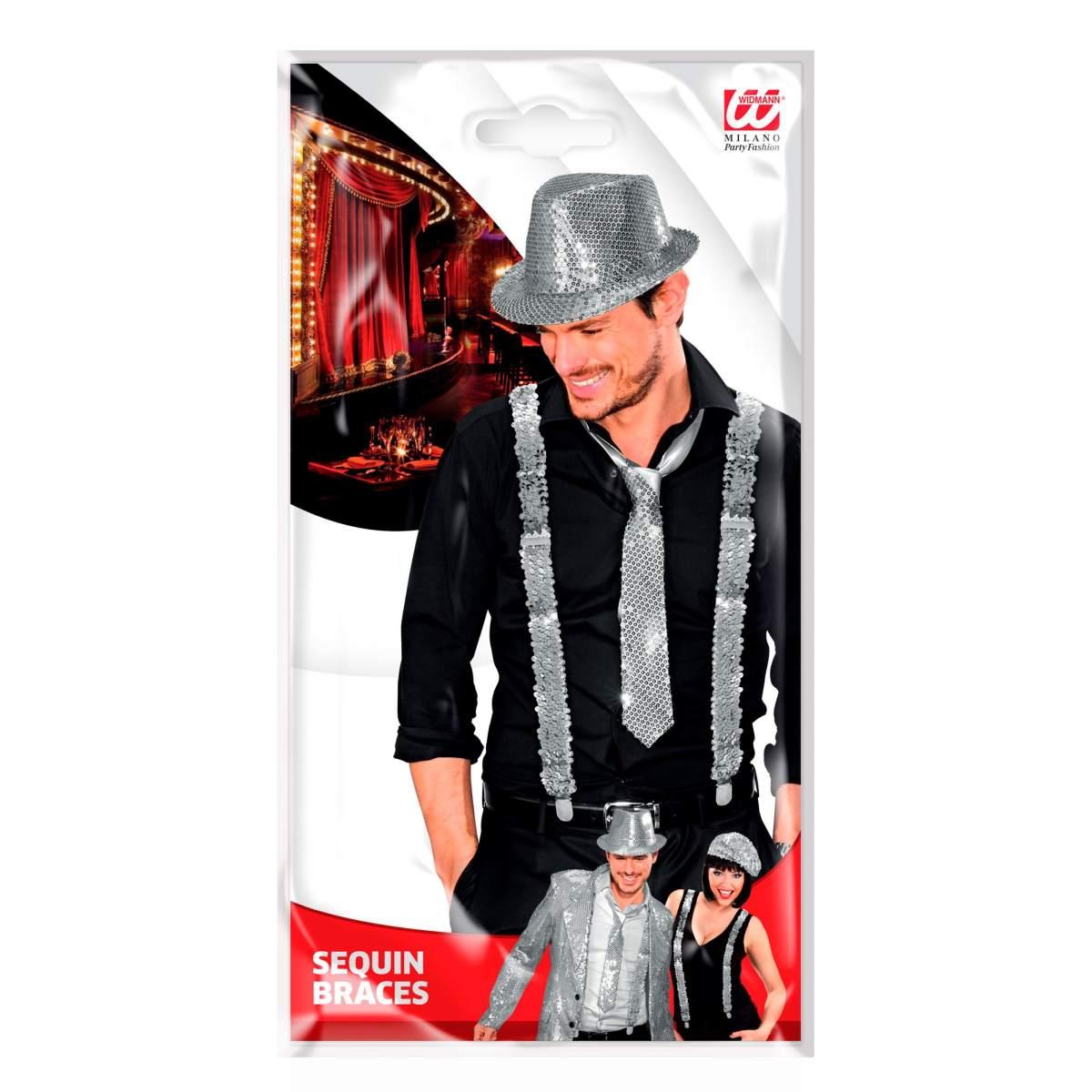 Bretelle paillettes argento
