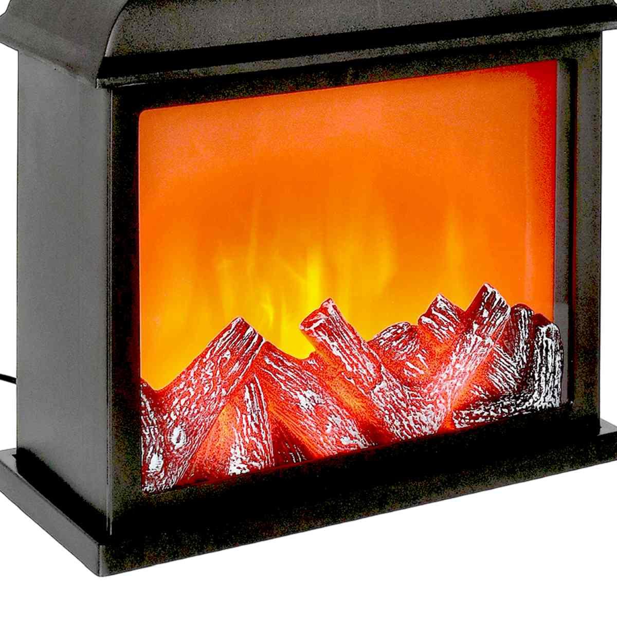 Decorazione natalizia camino lester nero usb 30 x 34 cm