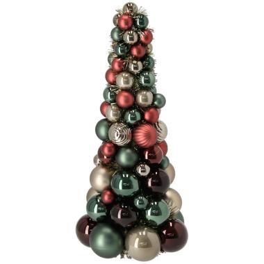 Albero di Natale 39 cm perle rosso verde