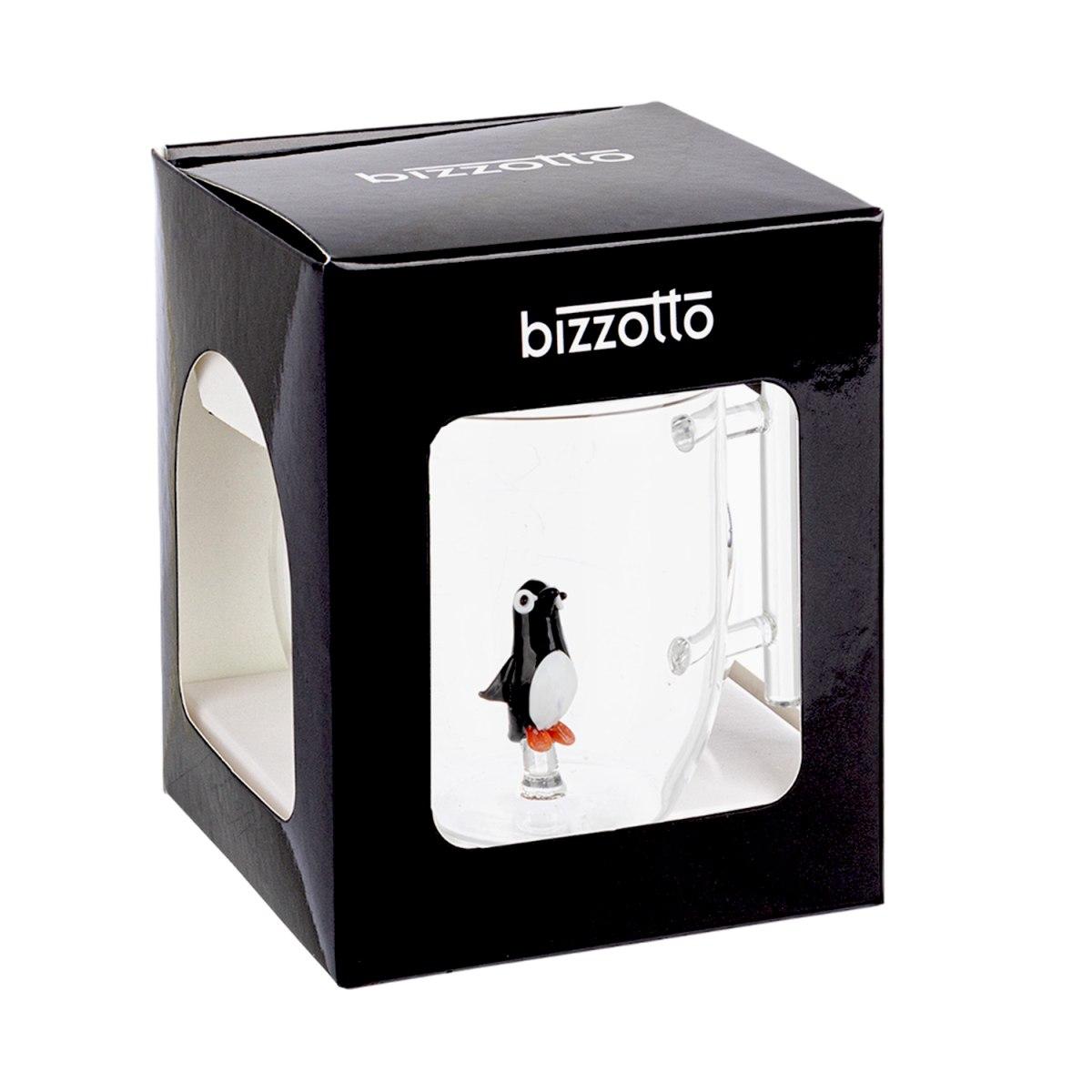 Tazza natalizia mug vetro pinguino manico Set 1 pz