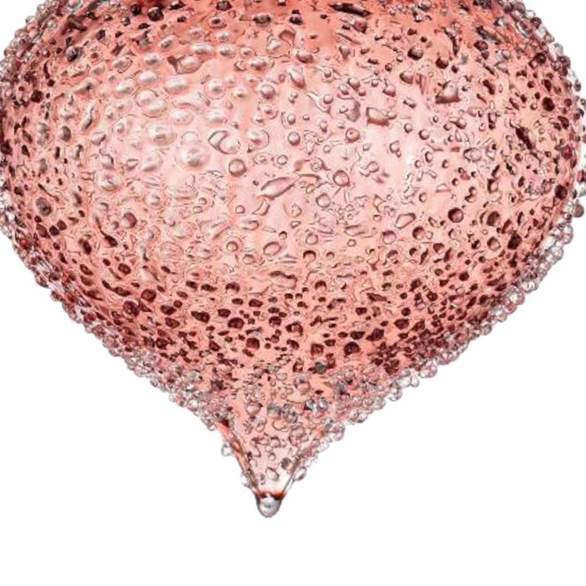 Pallina natalizia vetro cipolla rosa bollicine 8 cm