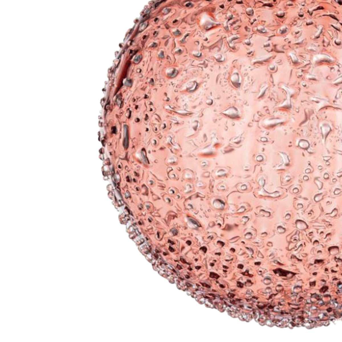 Pallina natalizia vetro rosa bollicine 8 cm