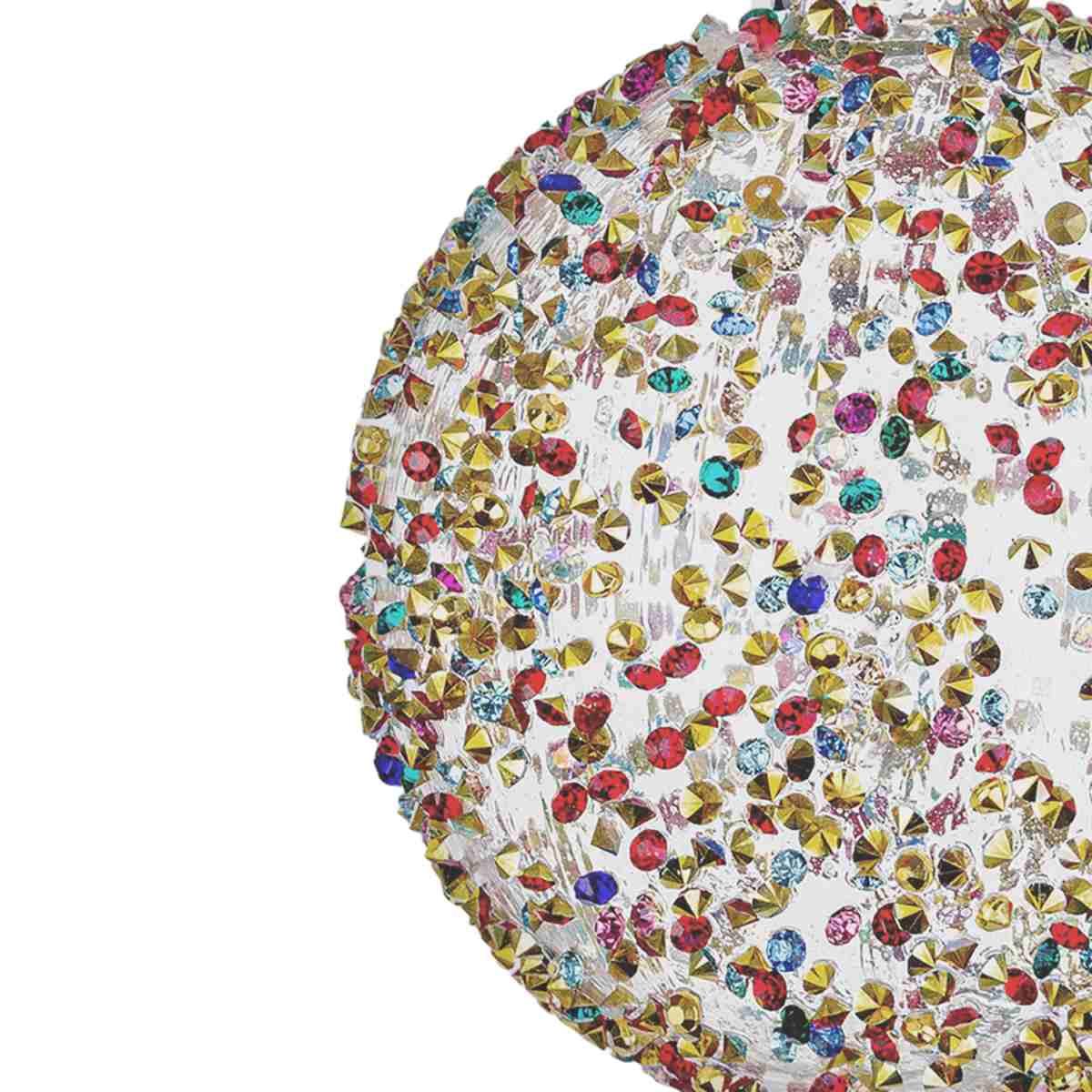 Pallina natalizia vetro multicolor strass Ø 8 cm